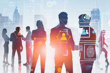 Poster - Business people in city, social connection
