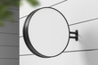 © ImageFlow - Round mock up sign on white building wall