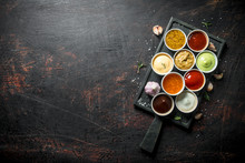 Set Of A Variety Of Sauces.