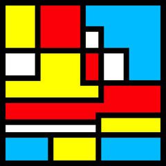 Poster - Abstract geometric colorful pattern background without transparency or gradient. Bold Color