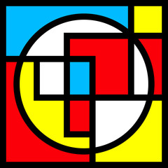 Poster - Abstract geometric background colorful pattern for poster design template. square and circle shaped.