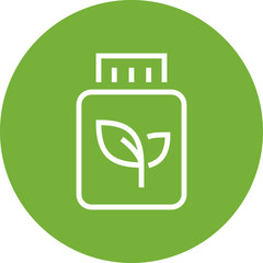 Wall Mural - Herbal Supplement Bottle Outline Icon