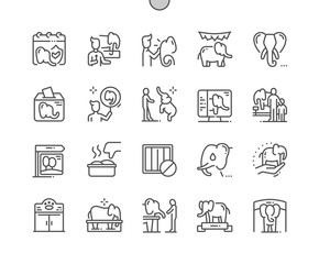 Poster - International Day of Action for Elephants in Zoos, IDAEZ Well-crafted Pixel Perfect Vector Thin Line Icons 30 2x Grid for Web Graphics and Apps. Simple Minimal Pictogram