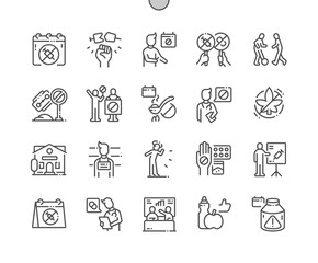 Poster - International Day Against Drug Abuse and Illicit Trafficking Well-crafted Pixel Perfect Vector Thin Line Icons 30 2x Grid for Web Graphics and Apps. Simple Minimal Pictogram