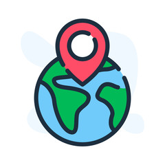 Poster - Location color vector illustration. GPS and Geo targeting concept icon.