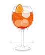 Italian Spritz cocktail drink  - isolated vector illustration