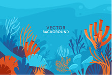 Vector Set Of Social Media Stories Design Templates, Backgrounds With Copy Space For Text - Background With Underwater Scene And Nature