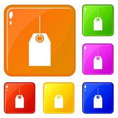 Poster - Black tag icons set collection vector 6 color isolated on white background