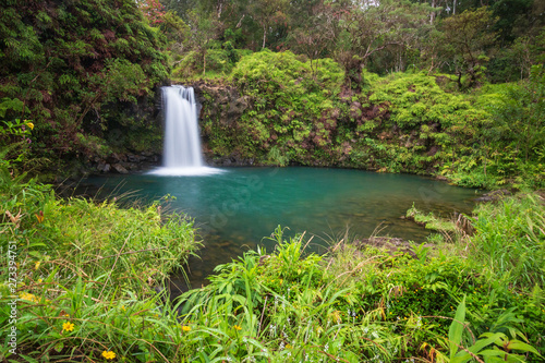 Cuadros en Lienzo Long expo shot of Puaa Kaa Falls at mile 22 along Road to Hana, Maui, Hawaii, US