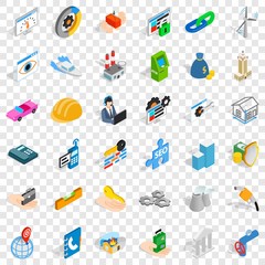 Poster - Teamwork icons set. Isometric style of 36 teamwork vector icons for web for any design