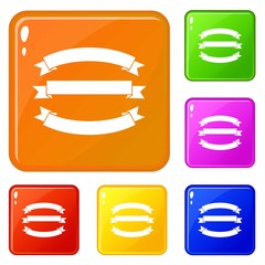 Poster - Ribbons icons set collection vector 6 color isolated on white background