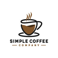 Wall Mural - Coffee with cup simple logo