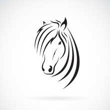 Vector Of Horse Head Design On A White Background. Wild Animals. Horse Logo Or Icon. Easy Editable Layered Vector Illustration.
