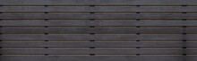 Panorama Of Black Wood Fence Texture And Background Seamless