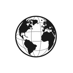 Poster - planet icon for app or web. earth silhouette. vector illustration