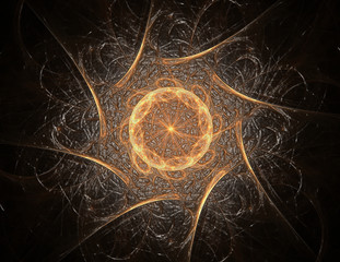 Poster - geometry of space series. visually attractive backdrop made of conceptual grids curves and fractal e
