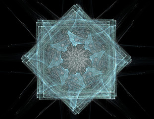 Poster - Abstract fractal patterns and shapes. Fractal texture for prints.