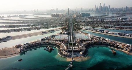 Wall Mural - The Palm island with luxury villas and hotels in Dubai aerial view