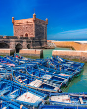 Essaouira Morocco Port Blue Boats