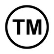 Trade mark icon symbol. TM sign trademark vector black law