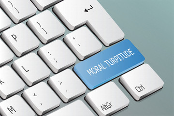 Wall Mural - moral turpitude written on the keyboard button