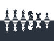 © Stock Ninja Studio - Chess Pieces Set of Icons in Black And White Vector Illustration. Chess Icons Set.