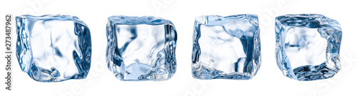 Ice cube. Ice block. Isolated ice cubes set. Clipping path Poster Mural XXL