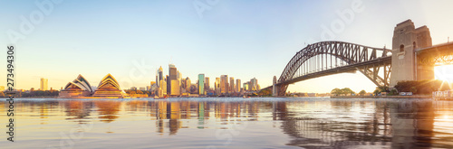 Panorama of Sydney harbour and bridge Canvas Print