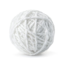Ball Of White Wool Yarn