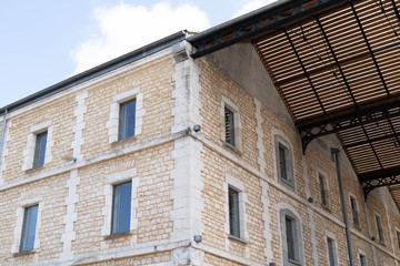 Wall Mural - ancient buildings barrack military typical facades in bordeaux center france darwin