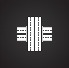Poster - Road icon on background for graphic and web design. Simple illustration. Internet concept symbol for website button or mobile app.