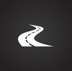 Poster - Road icon on background for graphic and web design. Simple illustration. Internet concept symbol for website button or mobile app.