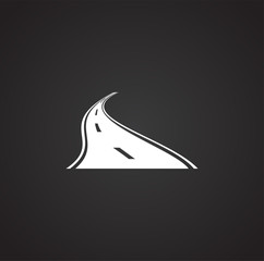 Poster - Road icon on background for graphic and web design. Simple illustration. Internet concept symbol for website button or mobile app.