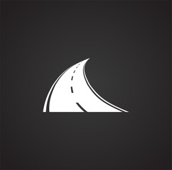 Poster - Road icon on background for graphic and web design. Simple illustration. Internet concept symbol for website button or mobile app.
