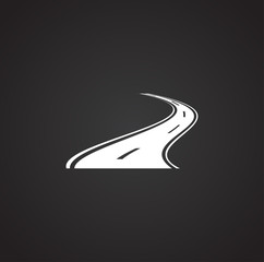 Poster - Road icon on background for graphic and web design. Simple illustration. Internet concept symbol for website button or mobile app.