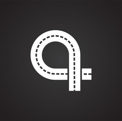 Poster - Road icon on background for graphic and web design. Simple illustration. Internet concept symbol for website button or mobile app.