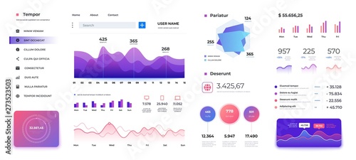 Fotomural Infographic dashboard template