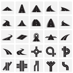 Poster - Roads icons set on background for graphic and web design. Simple illustration. Internet concept symbol for website button or mobile app.