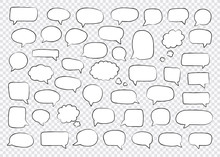 Big Set Of Speech Bubbles. Retro Empty Comic Bubbles. Stickers. Vector Illustration.