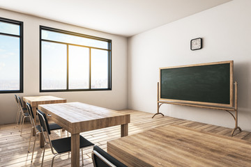 Wall Mural - Modern wooden classroom