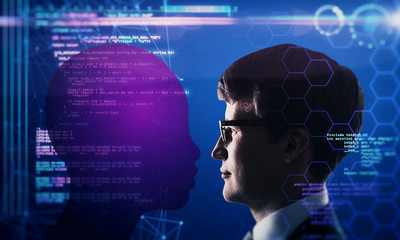 Leinwandbilder - AI and coding concept