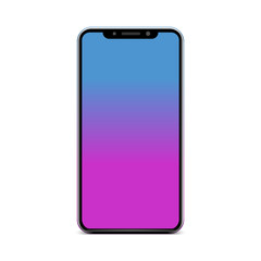 Poster - Black smartphone with colorful touch screen, new model - stock vector
