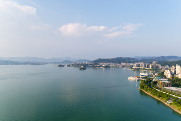 Sticker - hangzhou thousand island lake and county scenery