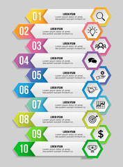 Poster - Vector Infographic Design Template with Options Steps and Marketing Icons can be used for info graph, presentations, process, diagrams, annual reports, workflow layout