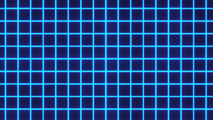 Fototapete - Futuristic Grid Retro Neon Theme Color Element Graphic Design. Abstract Net Square Glow Light Laser Party Effect Illustration.