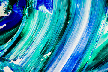 Poster - Abstract water blue paint wave texture wallpaper background