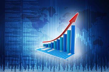 Poster - 3d rendering Stock market online business concept. business Graph 
