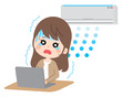 © yurikoroma（ゆりころま） - Air conditioning hit woman illustration