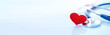© Cozine - Health  insurance and Medical Healthcare heart disease concept , a red heart shape with stethoscope on white background
