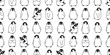 penguin Seamless pattern vector bird cartoon polar bear scarf isolated tile background repeat wallpaper doodle illustration design
